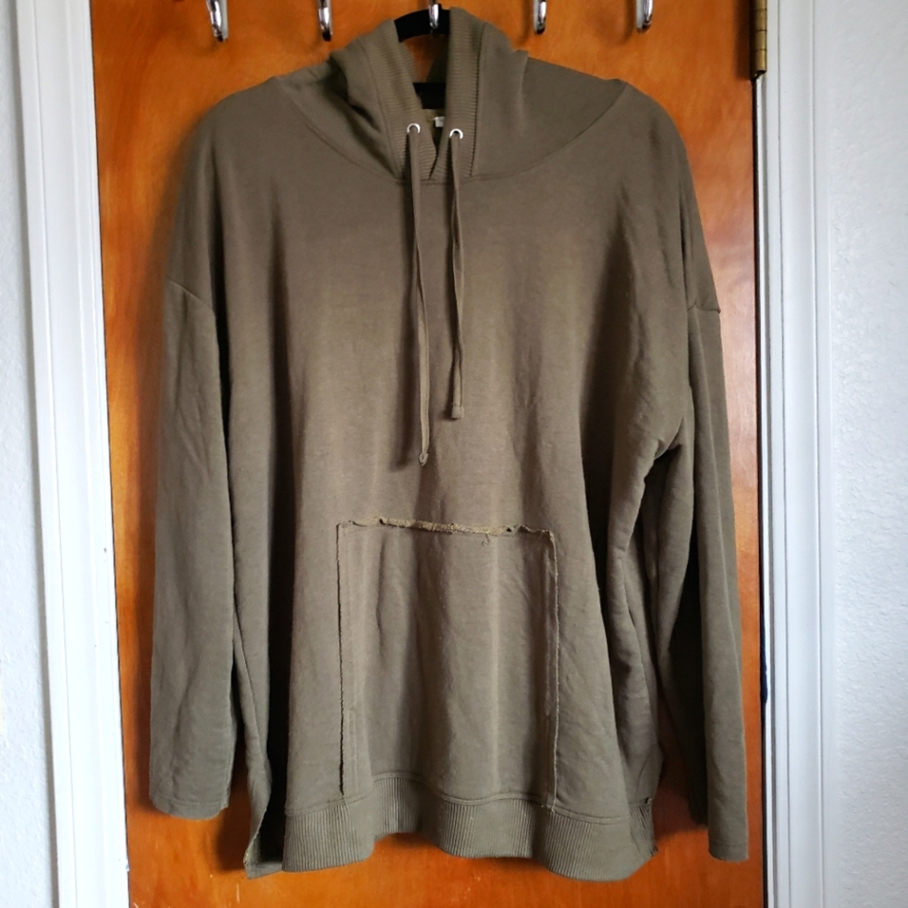 Zara hooded distressed lightweight crewneck hoodie/ pullover